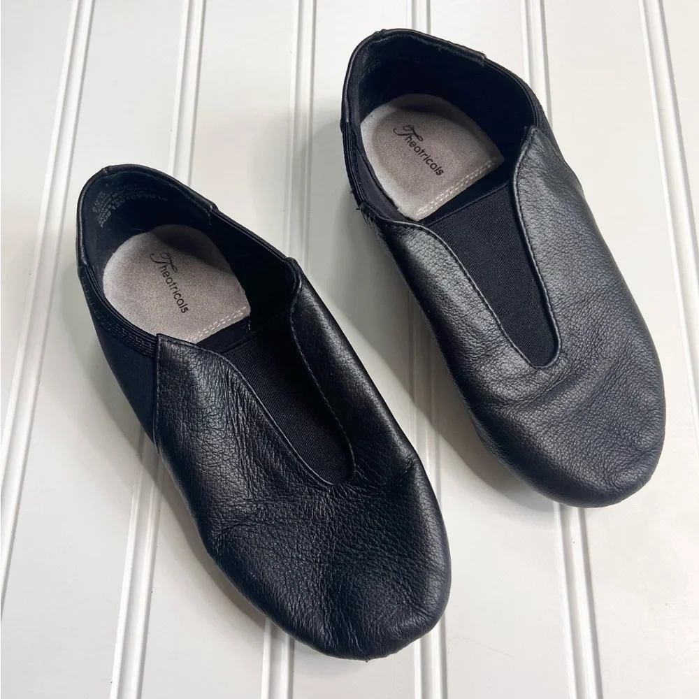 •Theatricals• black leather jazz shoes with Neoprene